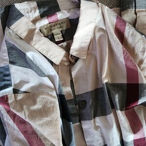 Woman's Burberry Check Button Down Shirt